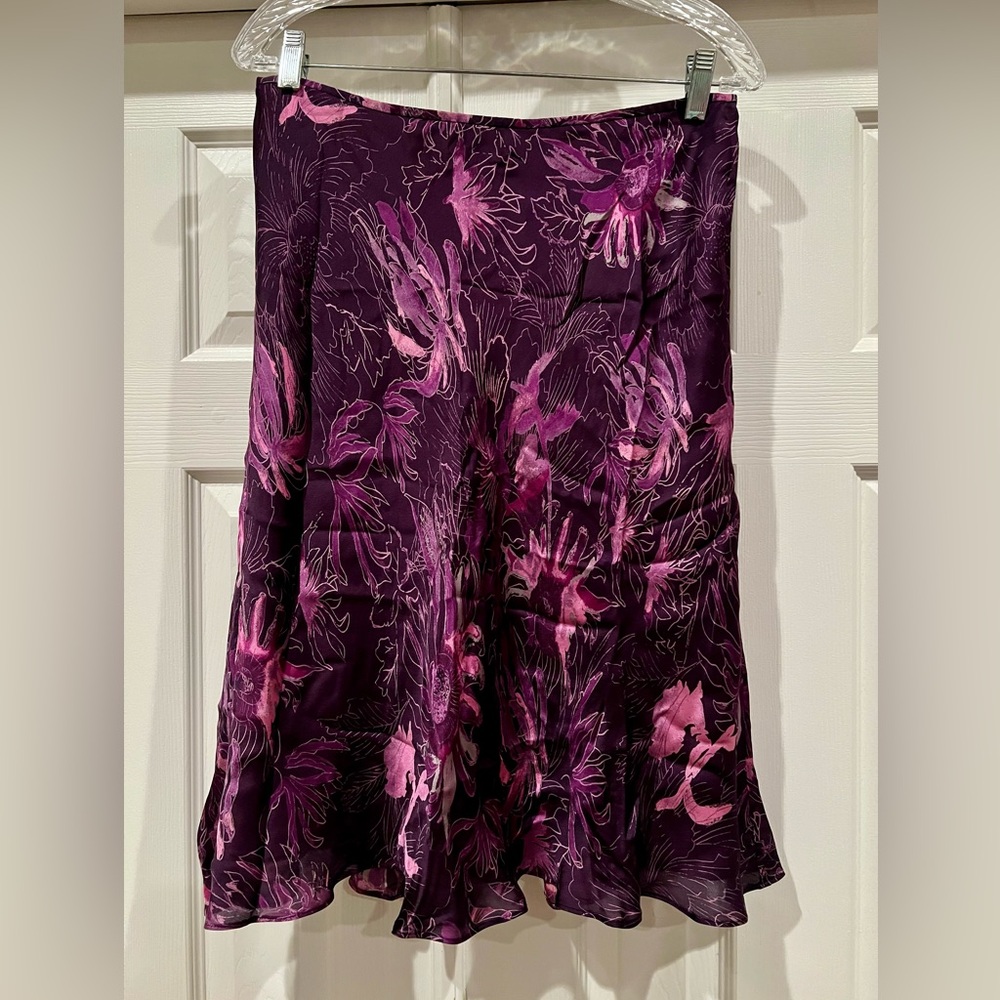Ann Taylor 100% Silk Midi Skirt - Size 8 (121267)